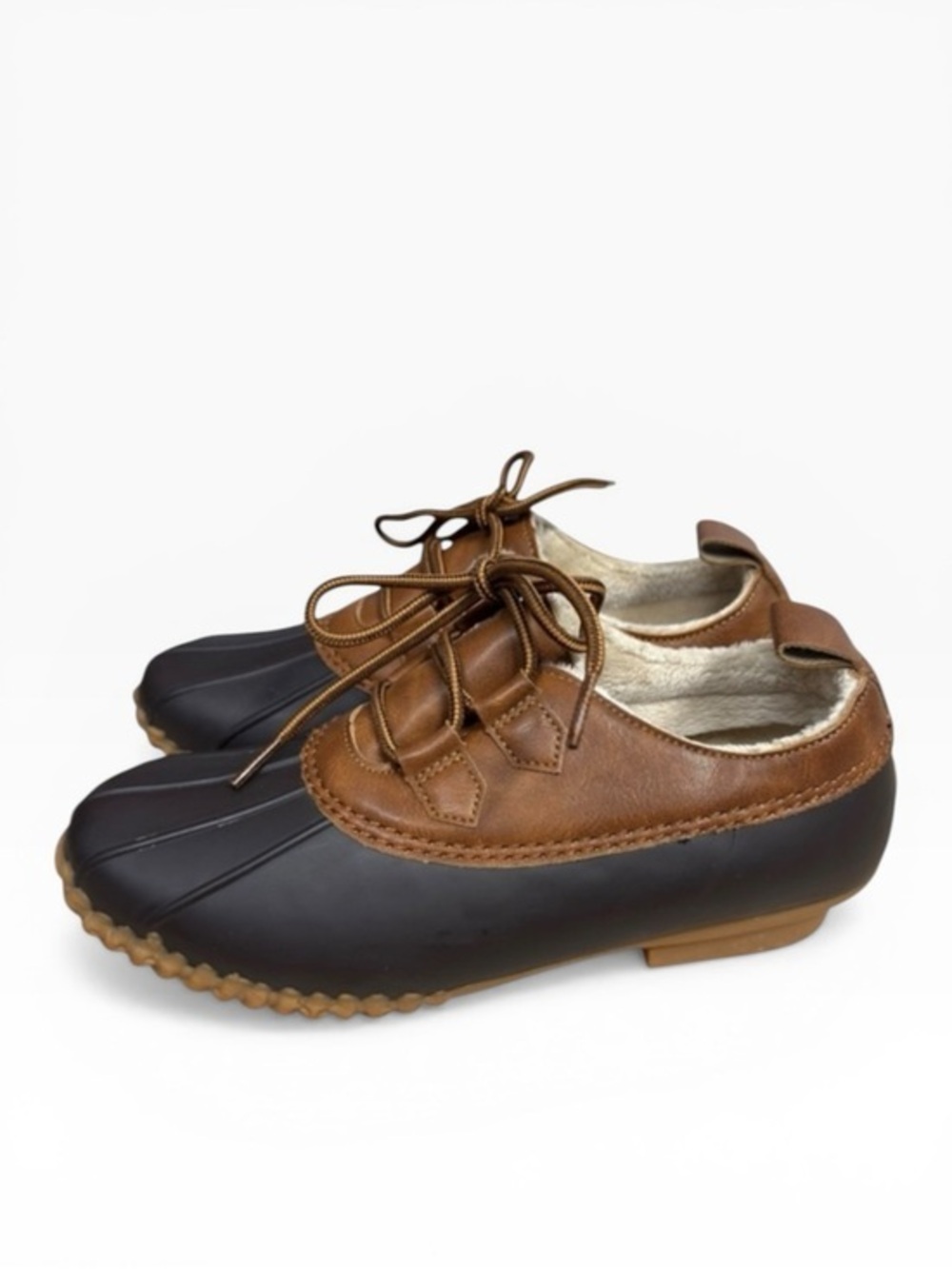 JBU by Jambu Glenda Duck Shoes Brown Black Waterproof Faux Fur Size 7.5